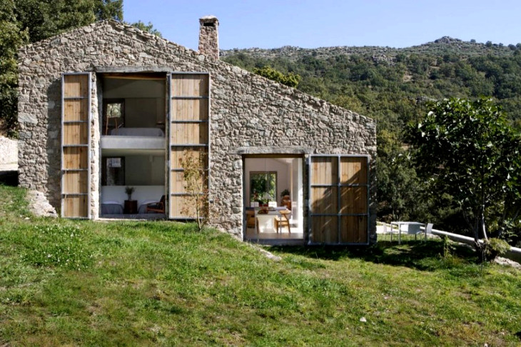 Prefab stone barn home