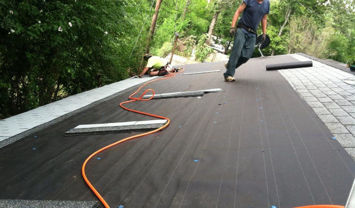 Roofer doing repairs