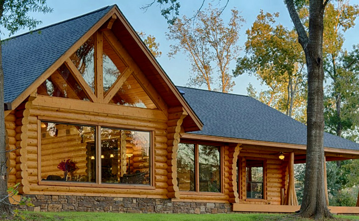 Cabin home with large windows