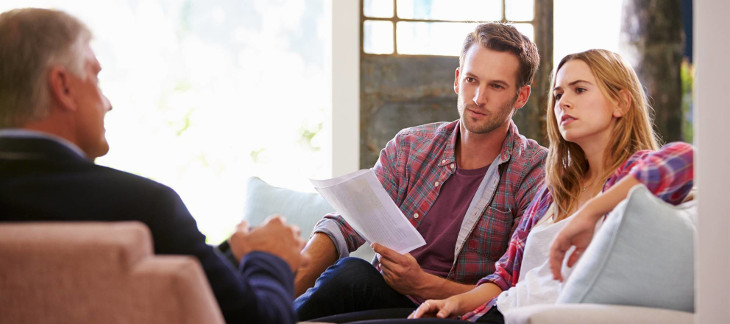 Couple learns about traditional mortgage