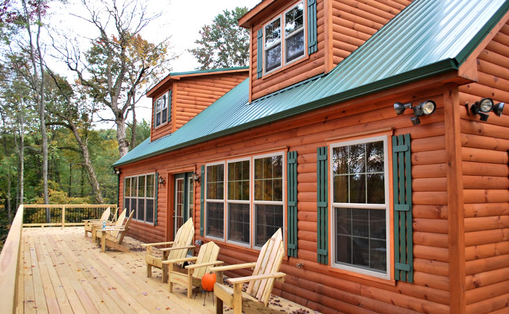 Cabin Style Modular Homes The Pre Built Log Homes   Front Of Cabin Home 