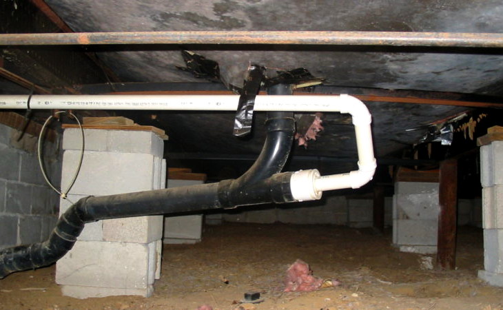 Hot water system below