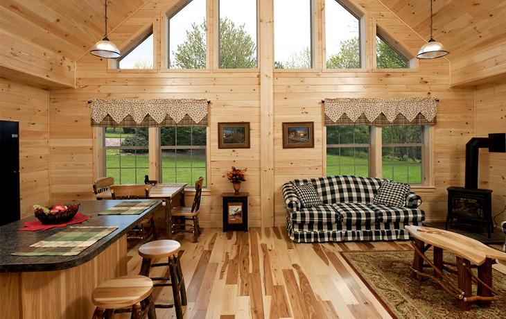 Interior of cabin home