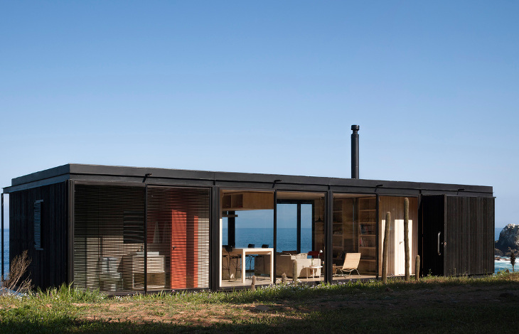 Modular home overlooking the sea