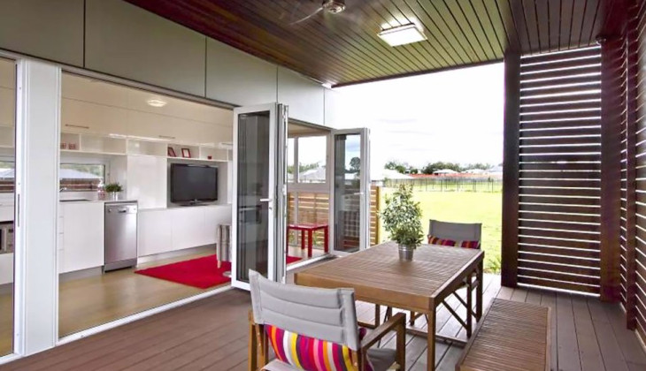 Modular shipping container home interior