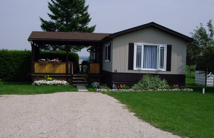 Newly painted modular house