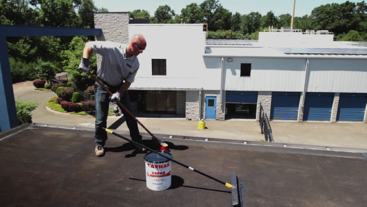 Preparing to coat roof