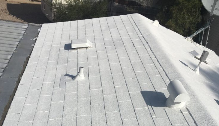 Roof surface coated