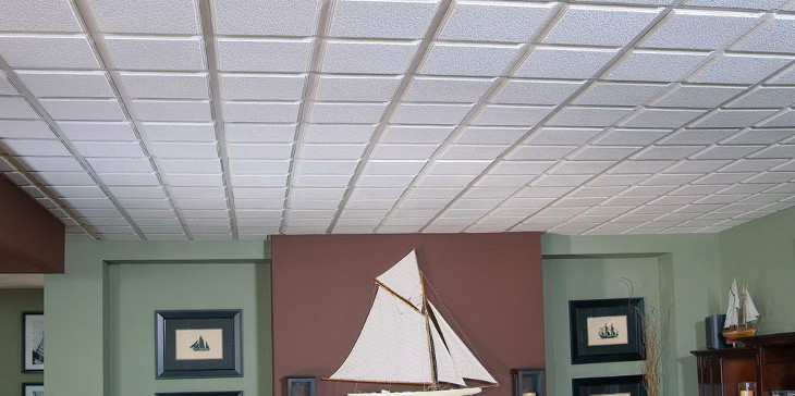 Simple textured ceiling tiles