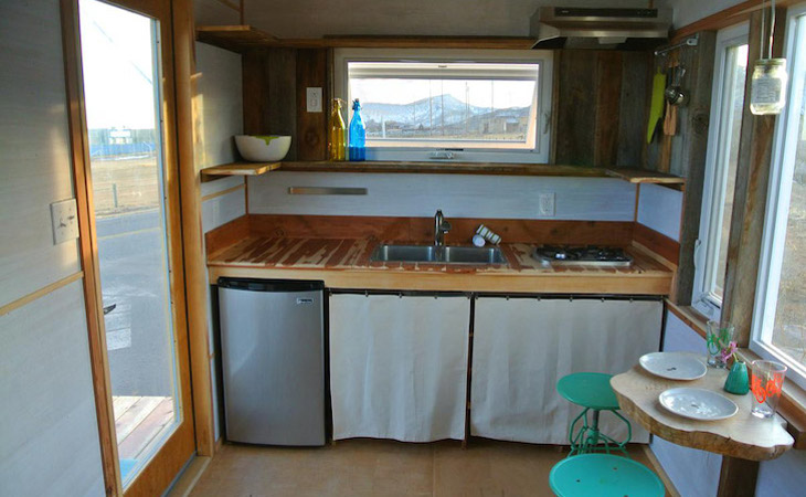 Tiny mobile home kitchen cabinet