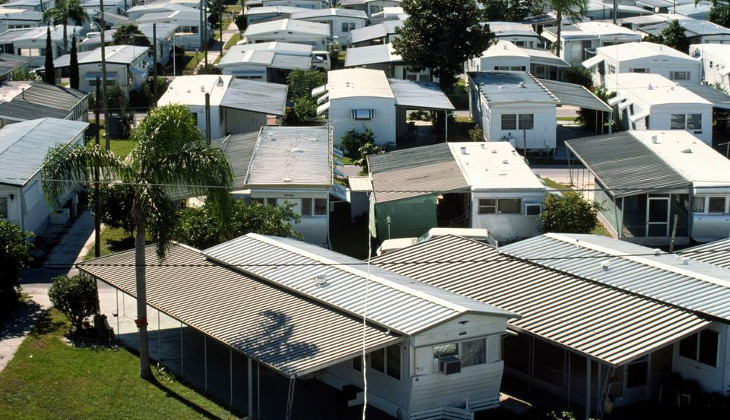 Top view of mobile homes