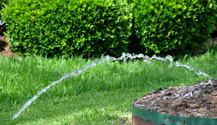Water sprinkler on lawn