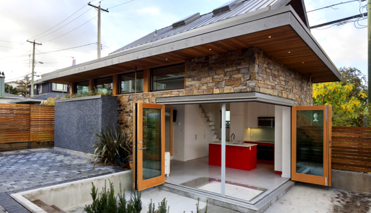 Wide doors of tiny home