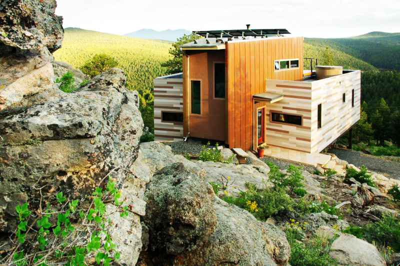 Container home near cliff