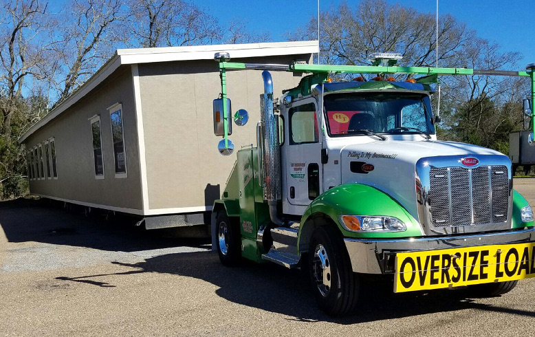 Mobile home moving truck