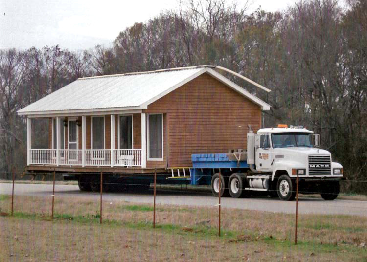 Moving double wide mobile home