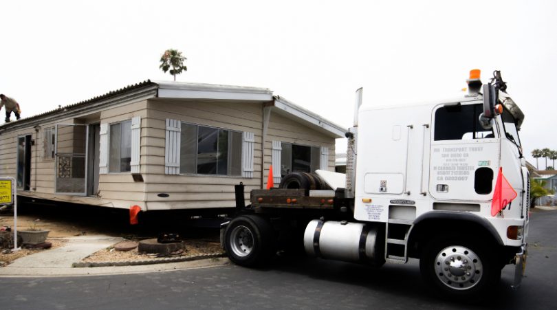 Moving out a mobile home