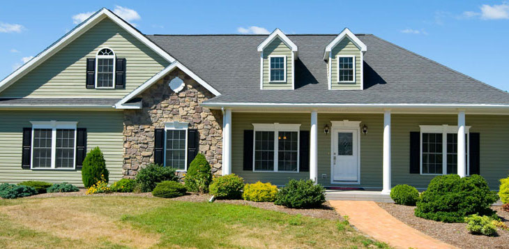 Front view of modular home