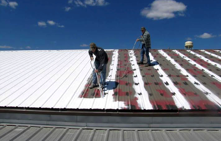 Roofers at work