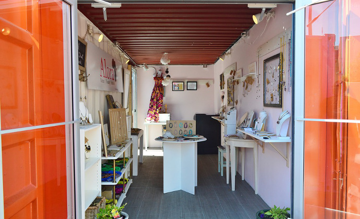 Interior of small container home