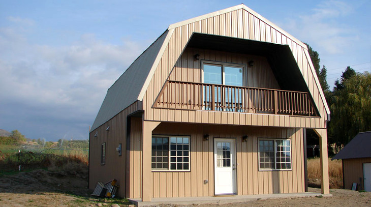 Modern barn type prefab home