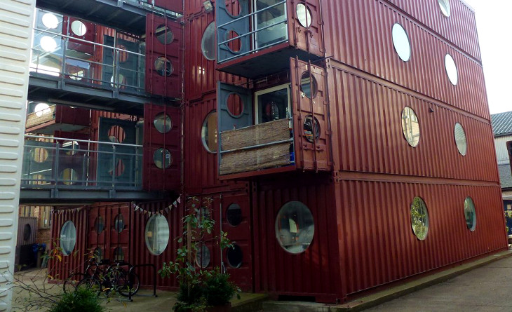 Shipping container apartment complex