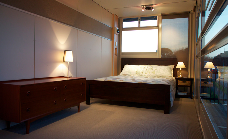 Shipping container home bedroom