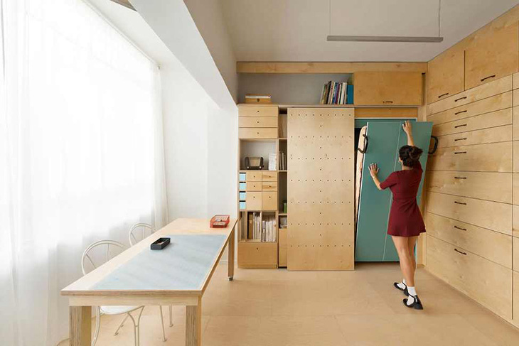 Space saving modular home interior