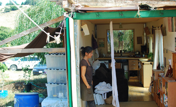 Tiny shipping container house