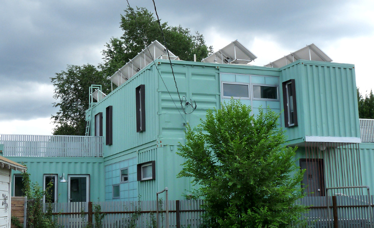 Two-storey shipping container home