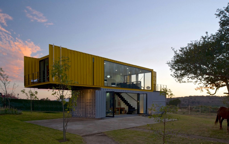 Two-storey shipping container house