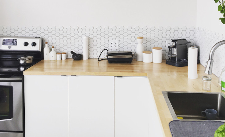 Newly painted countertop