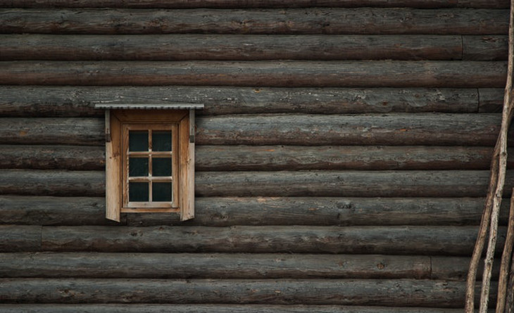 Window of a log cabin